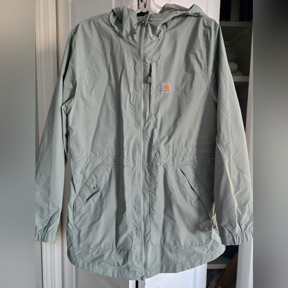 Carhartt Jackets & Blazers - Carhartt Sage Green Hooded Jacket